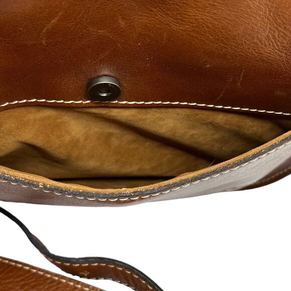 Patricia Nash Brown Tooled Leather Flap Front Western Saddle Crossbody Bag Purse - Picture 9 of 13